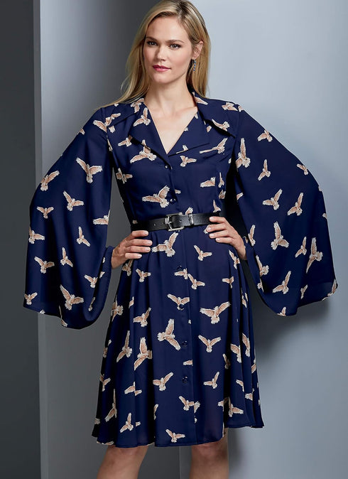 Vogue V9345E5 Easy Women's Notched Collar Dress Sewing Patterns, Sizes 14-22...