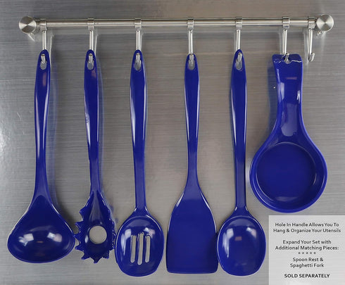 Spatula, Turner for Non-stick pans, Heat Resistant, BPA Free Melamine Utensil with Ergonomic Handle, 11 inch, Set of 6 by Reston Lloyd, Indigo...