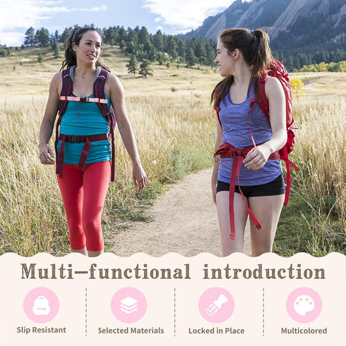 Sternum Straps For Backpacks 1-pack,Adjustable Chest Strap with Emergency Whistle Buckle Suitable for Backpack Straps (Pink)...