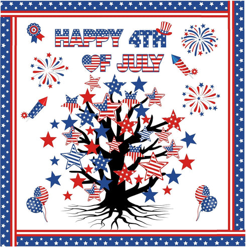 78 Pcs 4th of July Bulletin Board Decorations Happy 4th of July Cutouts Fourth of July Patriotic Bulletin Board Decor for School American Flag Ind...