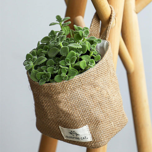 Small Cotton and Linen Hanging Storage Basket for Desktop, Ideal for Organizing Keys and Miscellaneous Items....
