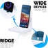 4" Small Wall Mount Shelf with Tablet & Phone Holder, Use for Baby Monitors, Bedside, Decor, Cameras, Speakers & More, Adhesive & Screw-in (White)...