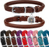 BRONZEDOG Rolled Leather Dog Collar for Small Medium Large Dogs with QR ID Tag (XS: 9-11 Inch, Chocolate Brown)...