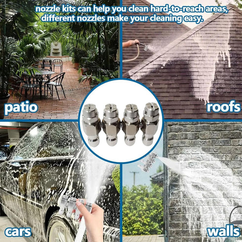 Pressure Washer Nozzle,Jrod Washing Tip Holder for 4 GPM Pressure Washer,J Rod 4 Way Soft Wash Nozzle 1/4" Quick Connect 25° 40° (j rod)...