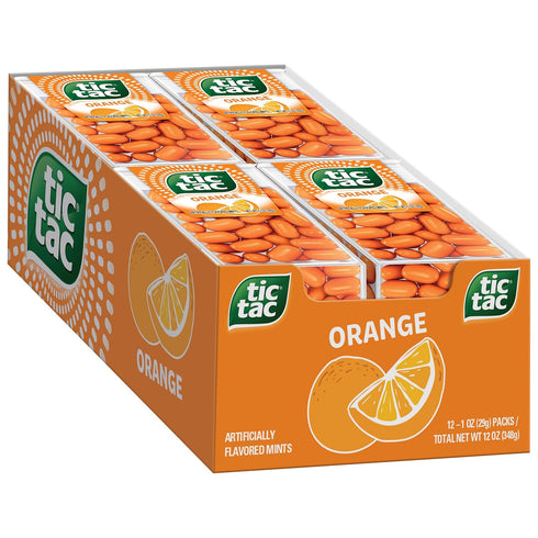 Tic Tac Orange Flavored Mints, Bulk 12 Pack, On-The-Go Refreshment, 1 Oz Each...