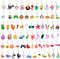 70Pcs Video Game Party Favors Video Game Keychains for Kids Birthday School Party Dinosaur Donut Marine Animal Mermaid Rainbow Bulk Keychains for ...