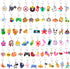 70Pcs Video Game Party Favors Video Game Keychains for Kids Birthday School Party Dinosaur Donut Marine Animal Mermaid Rainbow Bulk Keychains for ...