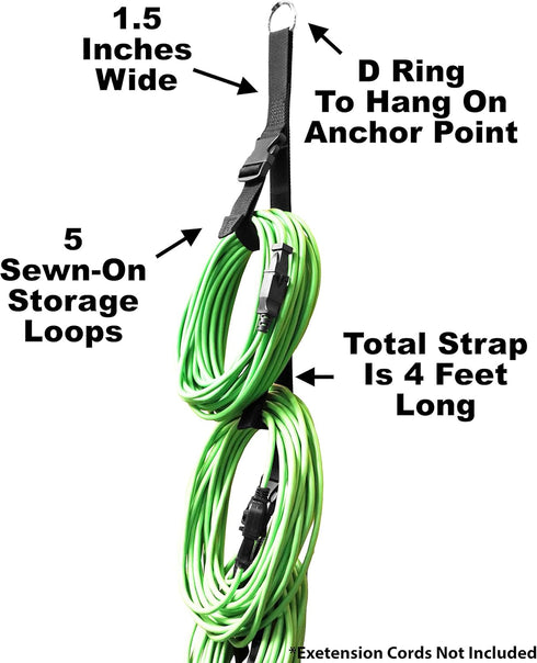 Tidy Tight Storage Loop Straps. Single Pack. Store Cords, Hoses, Christmas Lights, Etc. One of A Kind Storage System On The Market. (Red)...