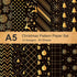 Whaline 60 Sheet Christmas Pattern Paper A5 Size 12 Designs Snowflake Reindeer Christmas Tree Glossy Pattern Paper Black Gold Decorative Craft Pap...