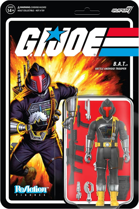 Super7 G.I. Joe Cobra B.A.T. - 3.75" G.I. Joe Action Figure with Accessory Classic Cartoon Collectibles and Retro Toys...