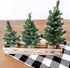 Winlyn 3 Pack Mini Canadian Pine Trees with Wood Bases Artificial Miniature Christmas Trees and Rustic Planter for Holiday Season Tabletop Decorat...