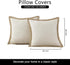 NordECO HOME Set of 2 Throw Pillow Covers - Burlap Linen Trimmed Tailored Edges Decorative Cushion Covers for Bed Home Decoration, 20 x 20...