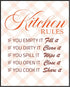 Posterizer 1 pcs-Retro Kitchen Rules Wall Art-Quotes- Gifts for Women- Decor for Kitchens- unframed wall art...