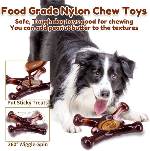 Dog Chew Toys for Aggressive Chewers, Heavy Duty Dog Toy, Real Bacon Flavored, Dog Toys for Aggressive Chewers, Dog Toys for Medium Large Dogs, To...