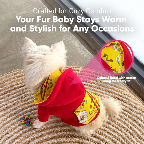 Dog Hoodie - French Bulldog Clothes, Dog Apparel & Accessories - Cotton Pet Clothes for Dogs with Pocket - Breathable and Skin-Friendly Sweatshirt...