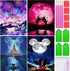 Liccyy 4 Pack 5D Diamond Art Painting Kits for Adults Kids Beginners, Full Drill DIY Art Kits Paint s by Numbers with Round Gems for Home Wall Dec...
