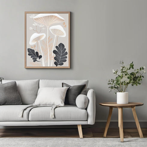 Posterizer 1 pcs-mushrooms and flowers- delicate aesthetic decor-Landscape & Nature Art-Abstract & Modern Art-Chic Home Decor- UNFRAMED Wall Art...