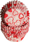 Regency Wraps Baking Cups, Greaseproof, Non-stick, Holiday Inspired Liners for Cupcakes and Muffins, Heart Print, Red/White, Mini (Pack of 80)...