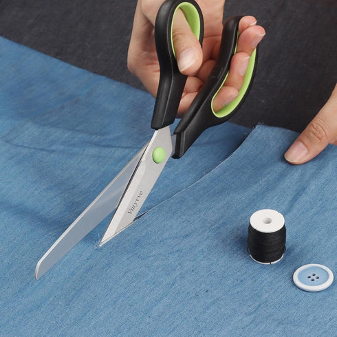 Scissors, Stainless Steel Blades Soft Grip for Home, School, Office. Black and Green, 4...