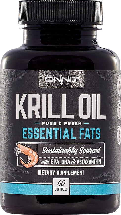 ONNIT Antarctic Krill Oil - 1000mg Per Serving - No Fishy Smell or Taste - Packed with Omega-3s, EPA, DHA, Astaxanthin & Phospholipids - Supports ...