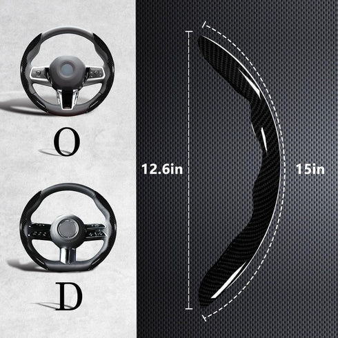 Universal 2 Piece Carbon Fiber Steering Wheel Cover Non-Slip Segmented Car Steering Wheel Covers Steering Wheel Protectors...