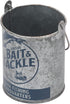Lakeside Bait and Tackle Metal Bucket - Decorative Fishing Pail for Pencils, TV Remotes or Tools...