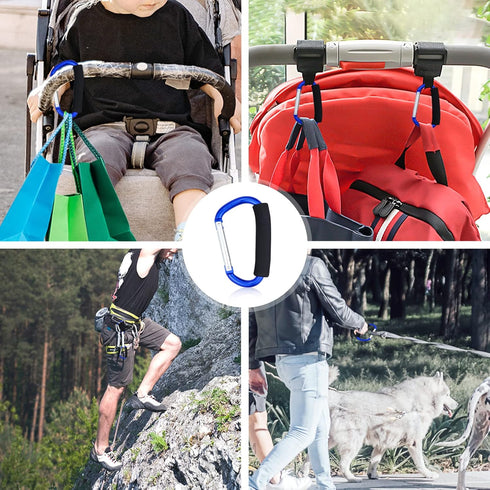 JIALEEY Grocery Bag Shopping Bag Holder Handle Carrier Tool Multi Purpose Snap Hook Stroller Hook Set Organizer Accessories with Soft Foam Grip fo...