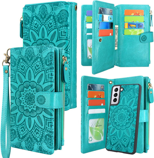 Harryshell Detachable Magnetic Flip Case for Samsung Galaxy S21+ Plus 5G 6.7 Inch (2021) / SM-G996U - Faux Leather Wallet Case with 12 Card Slots,...