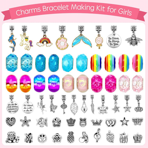 CH HAICHENG DIY Charm Bracelet Making Kit for Girls, Unicorn Bracelet Kit, Mermaid Unicorn Jewelry Making Kit for Girls Christmas Birthday Gift fo...
