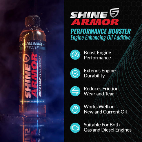 Engine Oil Additive Performance Booster - Shine Armor Oil Additive for Car Engine Treatment with Friction and Stiction Eliminator Nanoparticles - ...