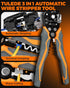 3-In-1 Self Adjusting Wire Stripper, Stripper/Cutter/Crimping Automatic Wire Stripper, 8 Inch Wire Stripper Tool for 10-24 AWG, Comes with Replace...
