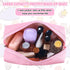 Initial Makeup Bag for Women Travel Small PU Leather Cosmetic Bag Cute Pink Personalized Preppy Chenille Letter Makeup Pouch for Purse Zippered To...