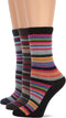 Wise Blend Women's Merino Wool Blend Colorful Stripe Crew Socks 3 Pair Pack, Multi, Medium...