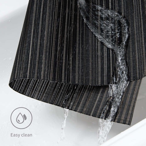 FunWheat Placemats Set of 4 Vinyl Washable Place Mats for Dining Table Mats Easy to Clean(Black,4pcs)...