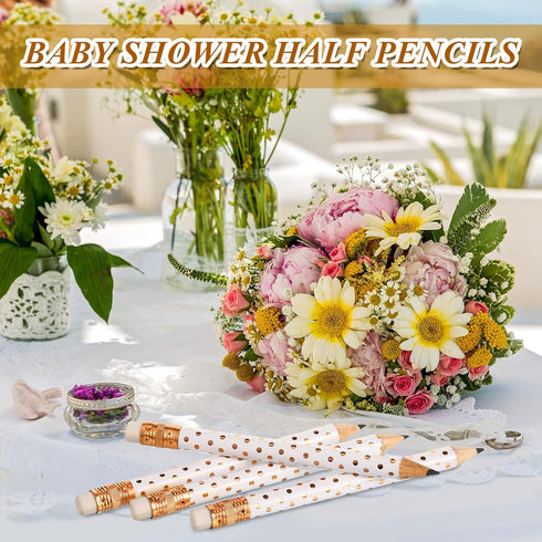 50 Pcs Half Pencils with Eraser Golf Pencils for Baby Bridal Shower Mini Game Pencils Sharpened Pencils Wooden Pocket Pencils for Wedding School O...