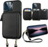 Bocasal RFID Blocking Wallet Case for iPhone 13 Pro Max, Adjustable Crossbody Zipper Purse Case Card Holder with Kickstand Detachable Wrist Strap,...