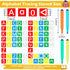 72 Pieces Preschool Letters and Numbers Alphabet Stencils Colorful Double Sided Tracing Board PET Paint Boards for Painting with 4 Pieces Craft Ma...