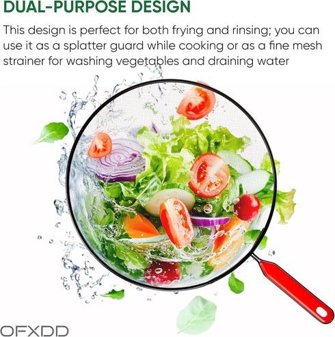 Large Screen Grease Splash Protector Splatter for Frying Pan - 11.4" - Top Nonstick Cover Protector for Stove...