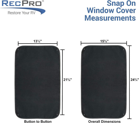 RecPro RV Entry Door Window Shade Sunshade Camper Privacy Entrance Sun Blackout Fabric 16" x 24" (Black)...