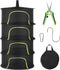 Herb Drying Rack Hanging Mesh 4 Layer 18" with Zipper, Garden Pruning Shear, Hook & Carabiner Clip for Drying Herbs, Plants, Seeds, Buds | Outdoor...