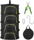 Herb Drying Rack Hanging Mesh 4 Layer 18" with Zipper, Garden Pruning Shear, Hook & Carabiner Clip for Drying Herbs, Plants, Seeds, Buds | Outdoor...