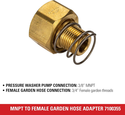 Simpson Cleaning 7100355 Replacement 3/4-Inch Female Garden Hose for Pressure Washer Pumps, 3/8-Inch MNPT, Gold...