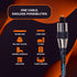 SatelliteSale Digital Toslink SPDIF Audio Optical Fiber Cable Universal Wire Nylon Black/Silver Cord 15 feet...