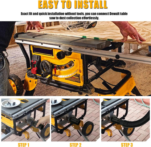 Table Saw Vacuum Adapter for Dewalt DWE7491RS - Dewalt Dust Collector Adapter Suitable for Connecting 2 1/2 "Table Saw Outlet Connected to 1 7/8" ...