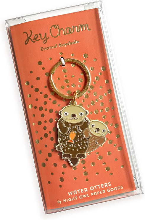 Night Owl Paper Goods Keychain, Gold Approx. 1-1/2 inch wide x 2 inches taller...