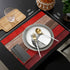 Vandarllin Christmas Red Brown Placemats Set of 6, Retro Rustic Barn Wood Texture Polyester Stain Resistant Table Mats Washable Placemat Decoratio...