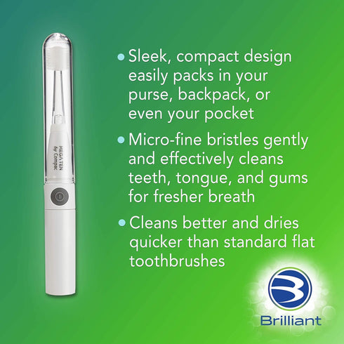 Brilliant Lumi 360 Round Head Travel Sonic Electric Toothbrush for Adults - Tooth Brush with LED Microfiber Bristles Gentle Sonic Technology for a...