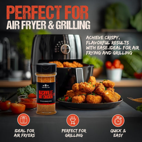 The Spice Lab Nashville Hot Chicken Seasoning - All Purpose Spicy Dry Rub for Chicken Wing Dust Seasoning - Gluten Free & Kosher Southern Flavor –...