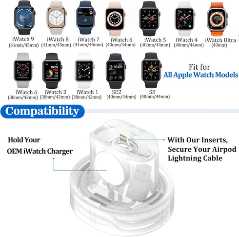 SOKUSIN Stand for Apple Watch Charger - iWatch AirPod Charging Stand Holder Dock Compatible with Apple Watch Series 9 8 Ultra2 Ultra SE2 7 6 SE 5 ...