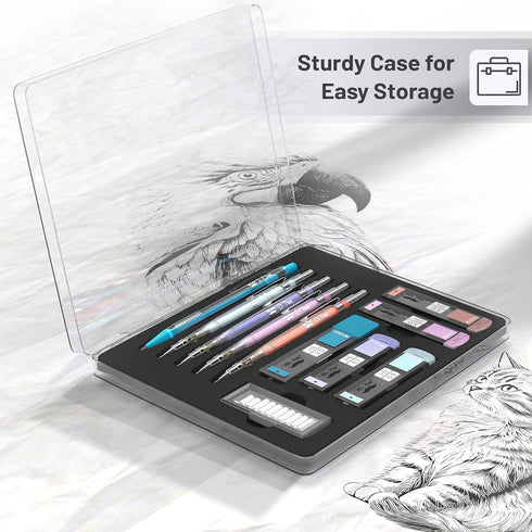 Mr. Pen- Pastel Mechanical Pencil Set with Black Lead and Eraser Refills, Clear Barrel, 0.3, 0.5, 0.7, 0.9, 2mm, Pastel Mechanical Pencils, Cute M...